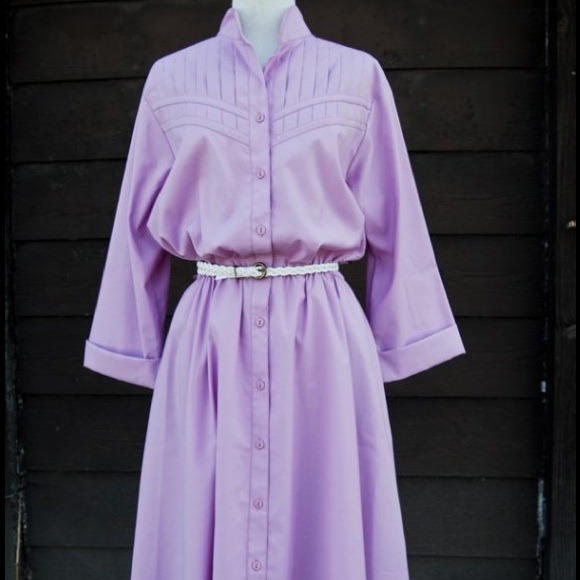 Vintage Lavender Secretary Dress - Picture 2 of 4