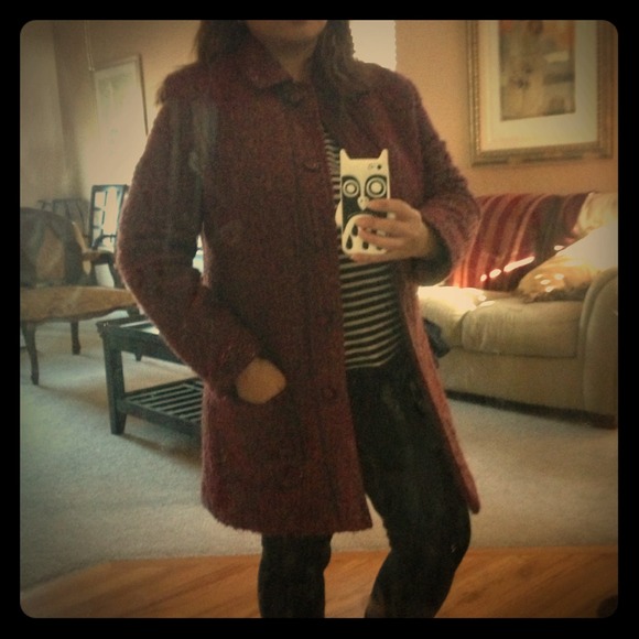 🔴Sold🔴🍂Red Wool Button Down Jacket🍁🍃🍂