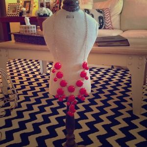 Red & Black Bubble Necklace w/ Gold Hardware