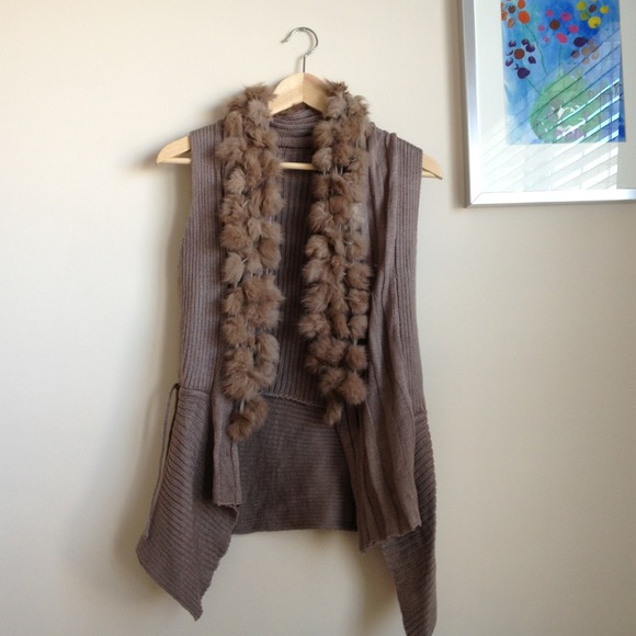 Brown fur loose sweater