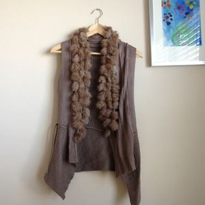 Brown fur loose sweater
