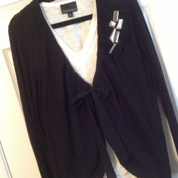 Simply Vera Wang Embellished Black Cardigan
