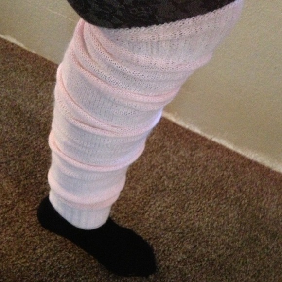 Light pink leg warmers