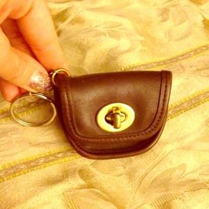 Coach key chain/coin purse in chocolate.
