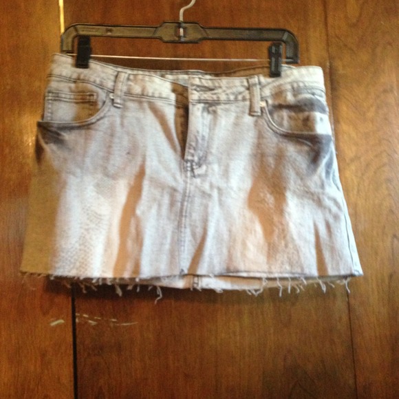A mini denim skirt