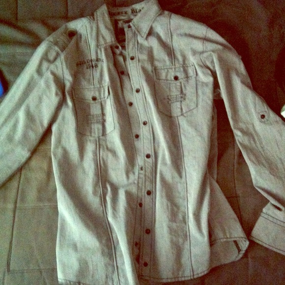 Buckle denim button up