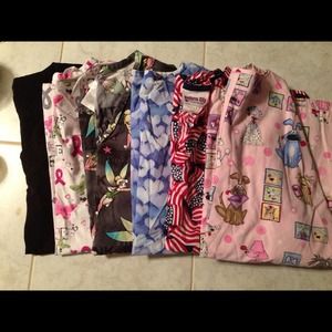 ** bundled for @vickie1020** 6 scrub tops lg -xlg