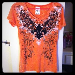 Beautiful, Sparkly orange shirt! New