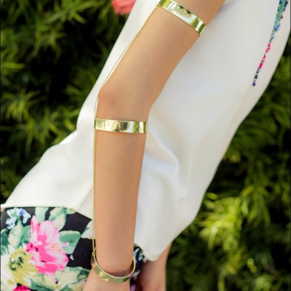 Gold triple arm cuffs