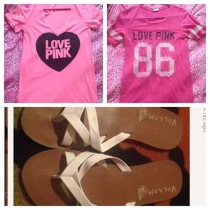 💢Reserved💢2 VS shirts and Volcom Sandals