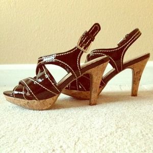 Metallic Black Heels