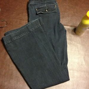 Trouser jeans with stretch and flare bottom