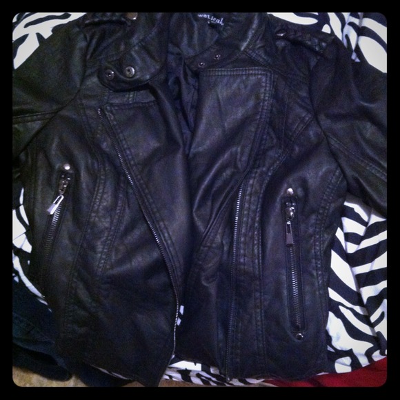 Black stylish leather jacket