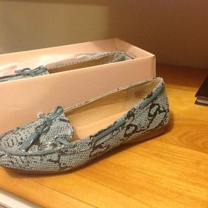 REAL LEATHER ... Birds egg blue print python.