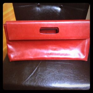 FURLA RED CLUTCH  (genuine leather) made in Italy