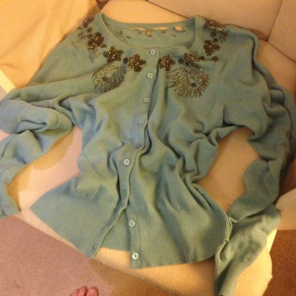 Anthropologie Beaded Cardigan