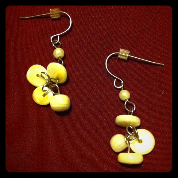 Mother of pearl bead earrings.