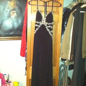 Long black elegant dress.