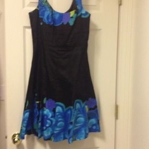 Black dress w- cute tropical colored accents