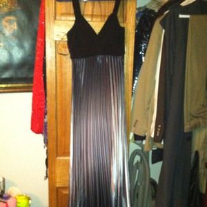 Long black gray and sliver dress.