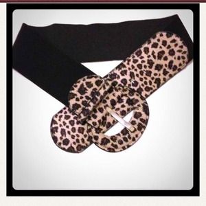 2 Leopard belts one tan one gray