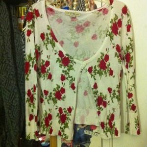 Cropped floral print cardigan!