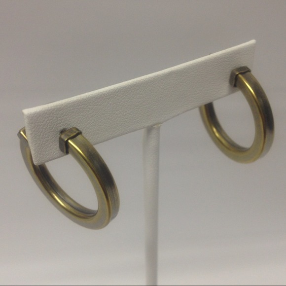 Cookie Lee Antiqued Gold-Tone Hoop Earrings