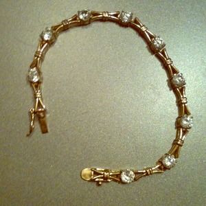 Antique gold-plated tennis bracelet