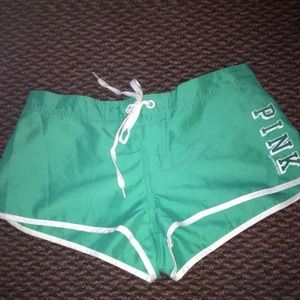 Victoria Secret PINK green swim shorts(: