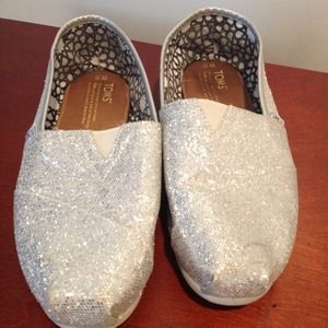 Silver glitter TOMS