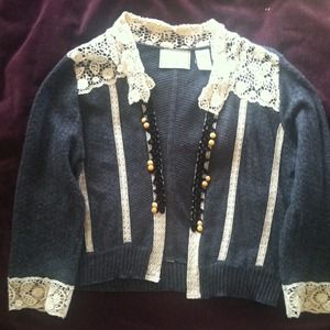 Anthropologie lace accented sweater