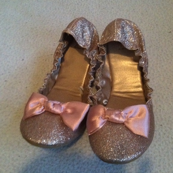 Champagne glitter flats
