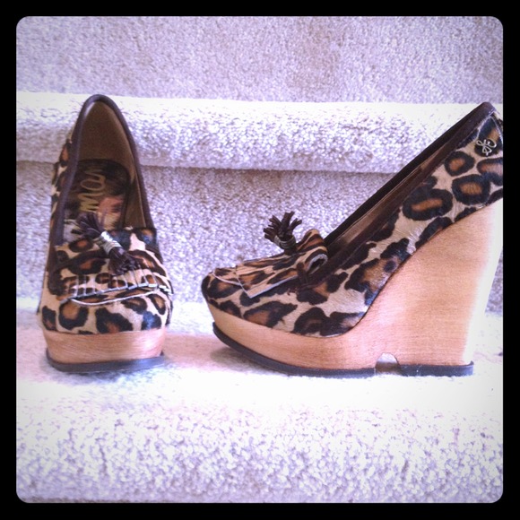 Sam Edelman leopard wedges.