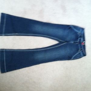 Dark denim bell bottoms