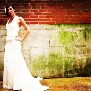 Halter wedding gown