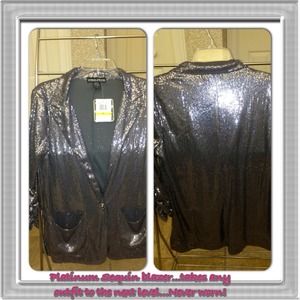 Platinum sequins blazer...never worn!