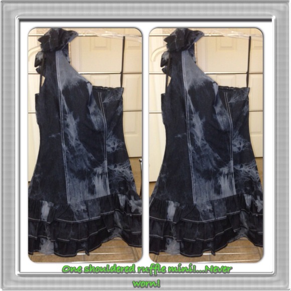 1 Shouldered Stone Wash Ruffled Mini...Never worn