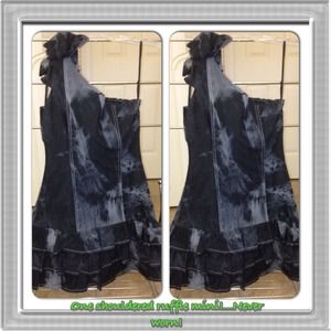 1 Shouldered Stone Wash Ruffled Mini...Never worn