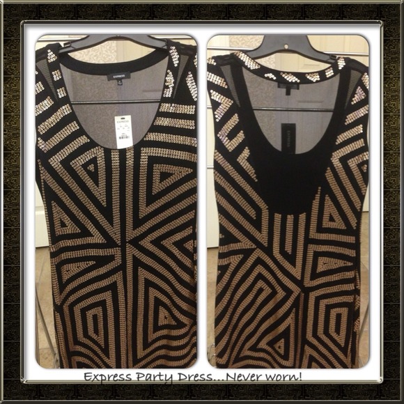 Express sequin & black party dress...