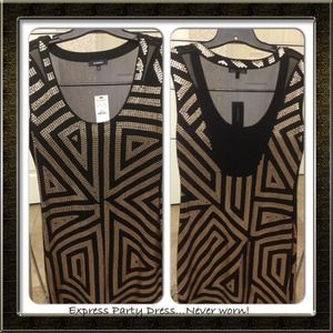 Express sequin & black party dress...