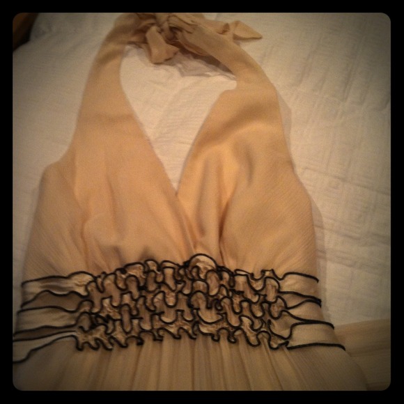 BCBG Maxazaria halter chiffon and silk