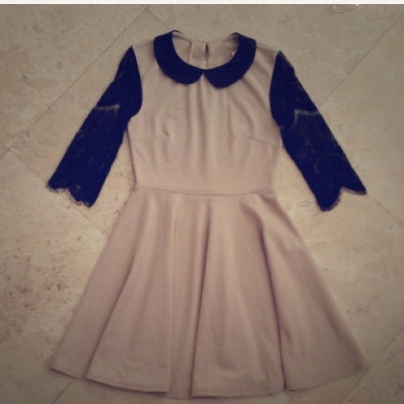 Leatherette and lace dress