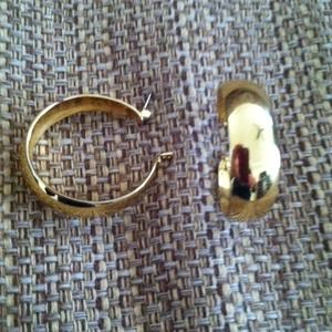 ***Reduced Price!***14c gold plated 1" hoops!