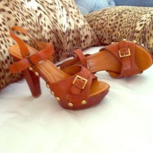 Steve madden platform brown leather heels