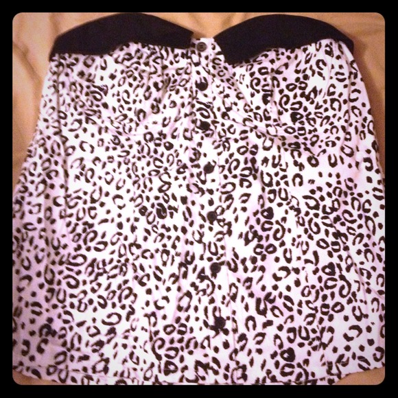 💗Traded💗Black and white cheetah dress tube top