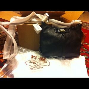 Authentic Coach Black Leather Crossbody Bag