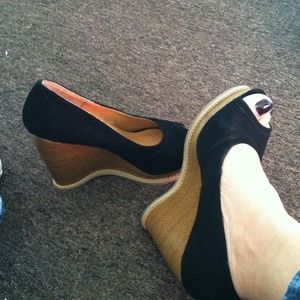 Brand new suede  wedge sandals
