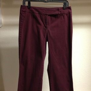 Plum cotton pencil leg pants