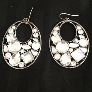 Hoop rhinestone earrings