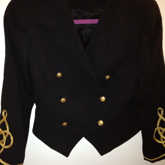 Black & Gold Waist Blazer
